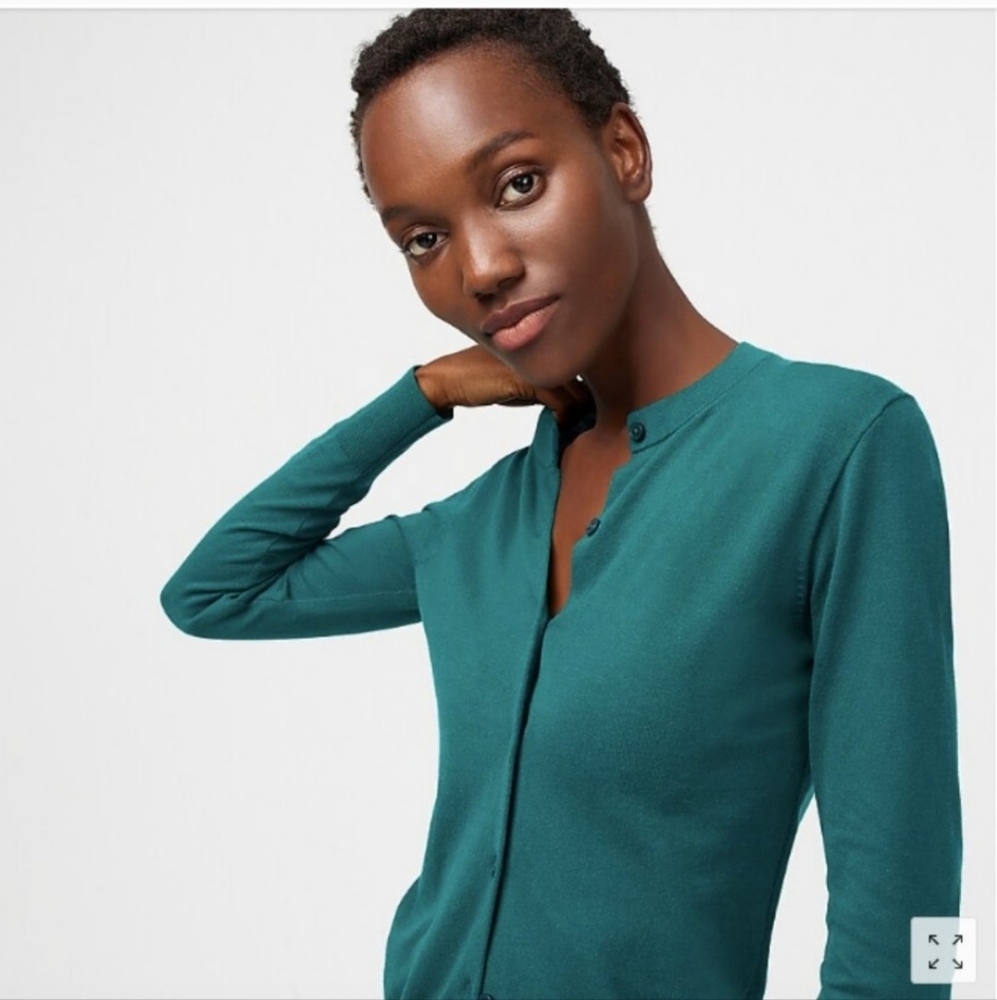 J Crew Cotton Jackie Cardigan Spicy Jade XS